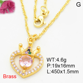 Fashion Brass Necklace  F3N404113aajo-L024