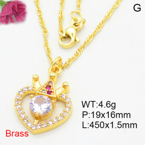 Fashion Brass Necklace  F3N404114aajo-L024