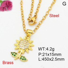 Fashion Brass Necklace  F3N404115aajo-L024