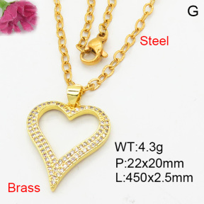 Fashion Brass Necklace  F3N404116baka-L024