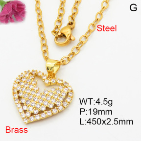 Fashion Brass Necklace  F3N404117baka-L024