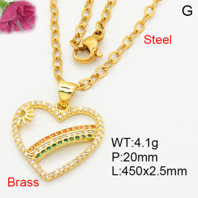Fashion Brass Necklace  F3N404118aakl-L024