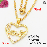 Fashion Brass Necklace  F3N404119aakl-L024