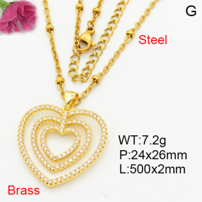 Fashion Brass Necklace  F3N404120vbll-L024