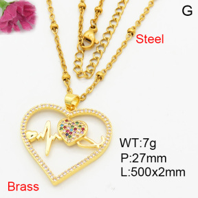 Fashion Brass Necklace  F3N404121ablb-L024