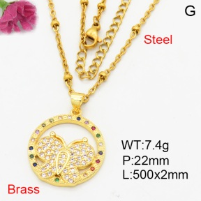 Fashion Brass Necklace  F3N404122baka-L024