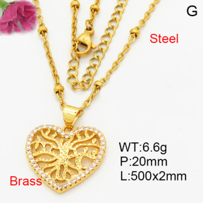 Fashion Brass Necklace  F3N404125aajl-L024