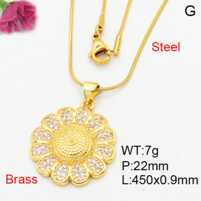 Fashion Brass Necklace  F3N404127baka-L024