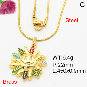 Fashion Brass Necklace  F3N404129aakl-L024