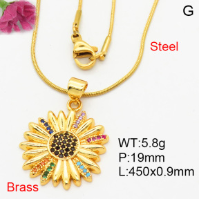 Fashion Brass Necklace  F3N404131aajl-L024