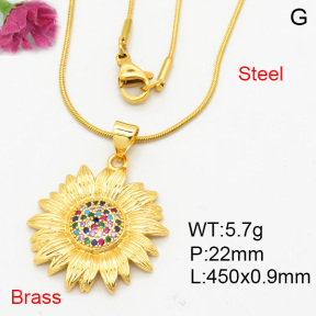 Fashion Brass Necklace  F3N404132aajl-L024