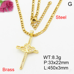 Fashion Brass Necklace  F3N404134aajl-L024