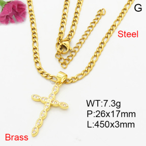 Fashion Brass Necklace  F3N404137avja-L024
