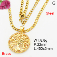 Fashion Brass Necklace  F3N404138aajl-L024