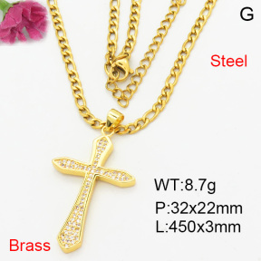Fashion Brass Necklace  F3N404141baka-L024
