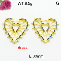 Fashion Brass Earrings  F3E402449aivb-J40