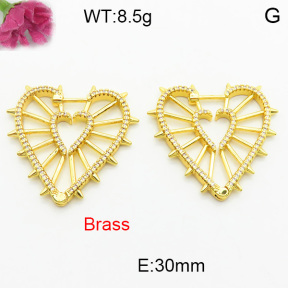 Fashion Brass Earrings  F3E402452vhov-J40