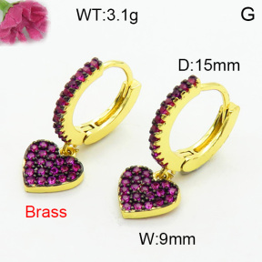 Fashion Brass Earrings  F3E402453vhov-J40
