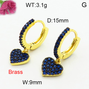 Fashion Brass Earrings  F3E402454vhov-J40