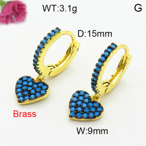 Fashion Brass Earrings  F3E402455vhov-J40
