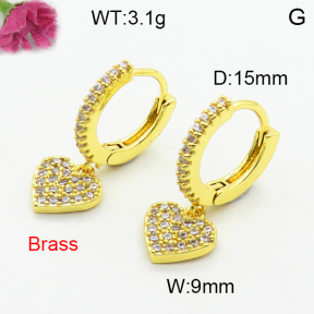 Fashion Brass Earrings  F3E402457vhmv-J40