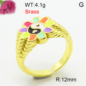 Fashion Brass Ring  F3R300130bhia-J40