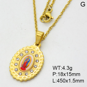 SS Necklace  3N4002044aajl-355