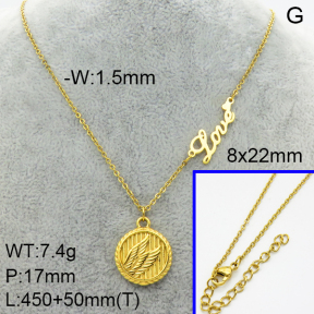 SS Necklace  3N2002504bhbl-908