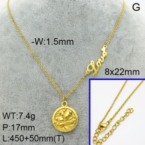 SS Necklace  3N2002506bhbl-908