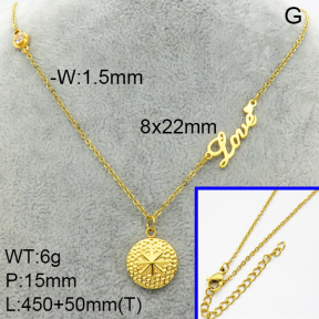 SS Necklace  3N4002104bhva-908