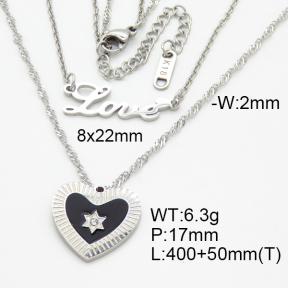 SS Necklace  3N4002139bhbl-908