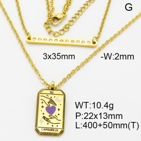 SS Necklace  3N4002155bhil-908