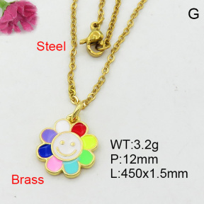 Fashion Brass Necklace  F3N300453avja-L017