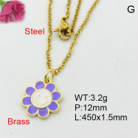 Fashion Brass Necklace  F3N300454avja-L017