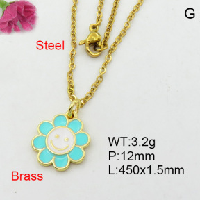 Fashion Brass Necklace  F3N300455avja-L017