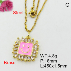 Fashion Brass Necklace  F3N404149ablb-L017