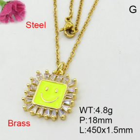 Fashion Brass Necklace  F3N404150ablb-L017