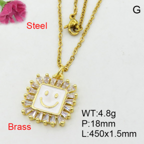 Fashion Brass Necklace  F3N404151ablb-L017