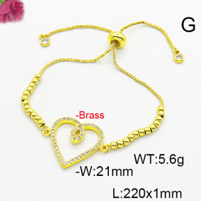 Fashion Brass Bracelet  F6B404753bbml-L024
