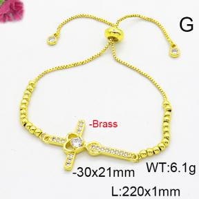 Fashion Brass Bracelet  F6B404757bbml-L024
