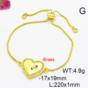 Fashion Brass Bracelet  F6B404760vbmb-L024