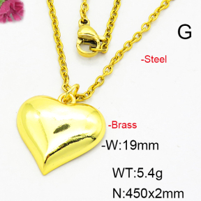 Fashion Brass Necklace  F6N200205vail-L024