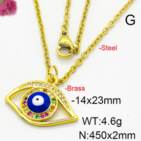 Fashion Brass Necklace  F6N300317aajl-L024