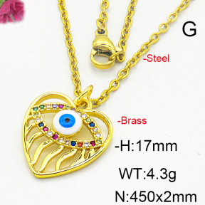 Fashion Brass Necklace  F6N300318aajl-L024