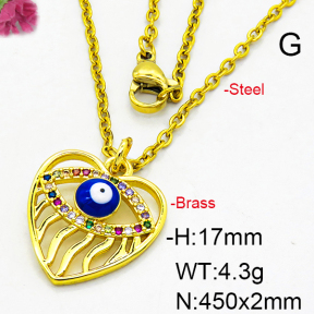 Fashion Brass Necklace  F6N300319aajl-L024
