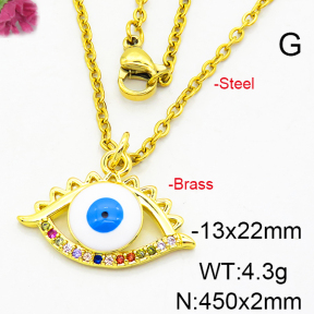 Fashion Brass Necklace  F6N300321aajl-L024