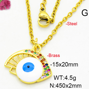 Fashion Brass Necklace  F6N300331aajl-L024
