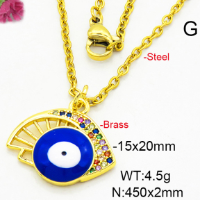 Fashion Brass Necklace  F6N300332aajl-L024