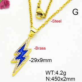Fashion Brass Necklace  F6N300337aajl-L024