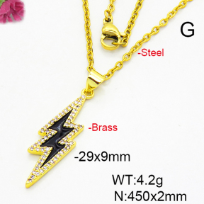 Fashion Brass Necklace  F6N300339aajl-L024